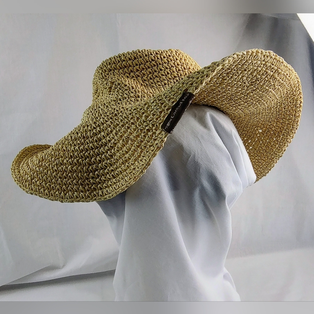Calcutta Brand Women's Floppy Beach Woven Straw Hat Wide Brim Foldable Soft Feel - Picture 11 of 11
